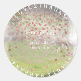 Adesivo Redondo Obrigados de Casamento Rosa Rosa Rosa, Rosa, Russo