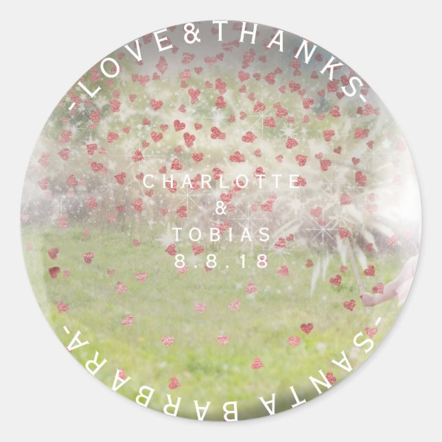 Adesivo Redondo Obrigados de Casamento Rosa Rosa Rosa, Rosa, Russo (Frente)