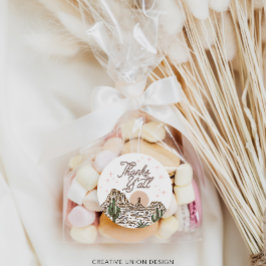 Adesivo Redondo Obrigados de Chá de fraldas de Garota Ocidental