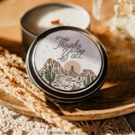 Adesivo Redondo Obrigados de Chás de fraldas de caubói ocidentais