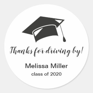 Adesivo Redondo obrigados de condução na classe de licenciatura 