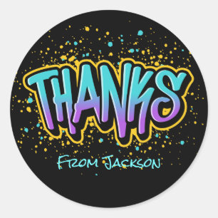 Adesivo Redondo Obrigados de grafite