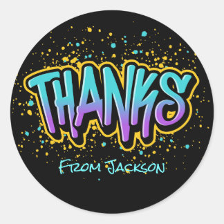 Adesivo Redondo Obrigados de grafite