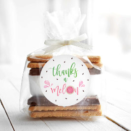 Adesivo Redondo Obrigados de melancia a Melon Obrigado