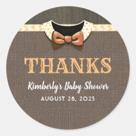 Adesivo Redondo Obrigados de queda do Chá de fraldas