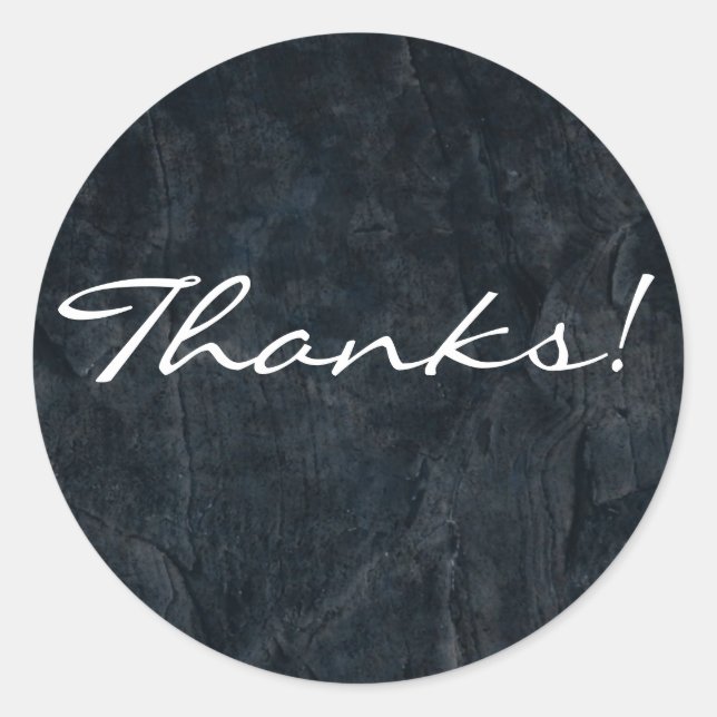 Adesivo Redondo Obrigados de textura de Abstrato de pedra preta (Frente)