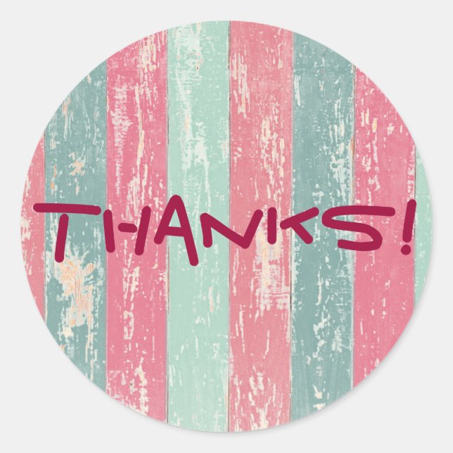 Adesivo Redondo Obrigados de vedação de madeira russos (Frente)