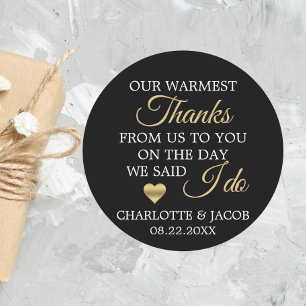 Adesivo Redondo Obrigados Mais Quentes do Coração Dourados Obrig