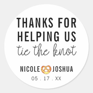 Adesivo Redondo Obrigados para Ajudar a Gravar o Casamento Knot Pr
