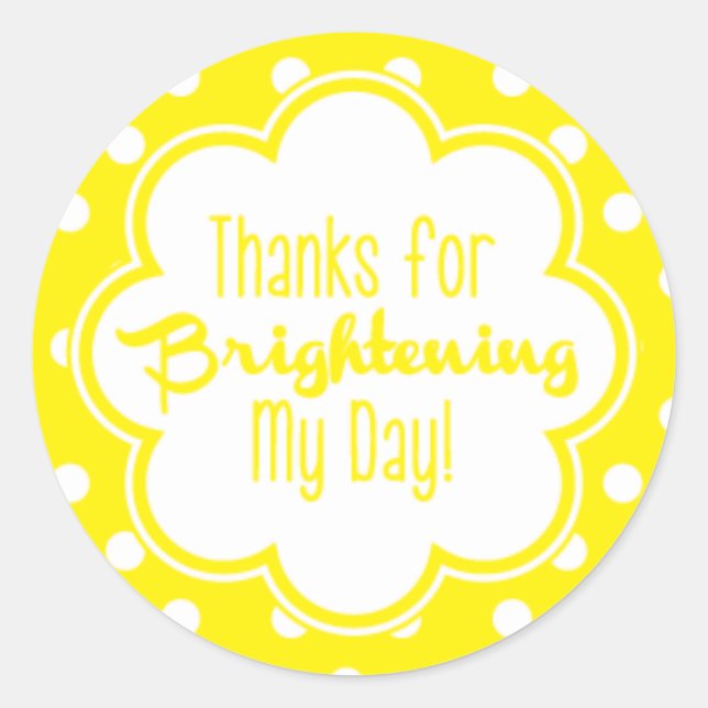 Adesivo Redondo Obrigados para Brighening my Day! Obrigado Sticker (Frente)