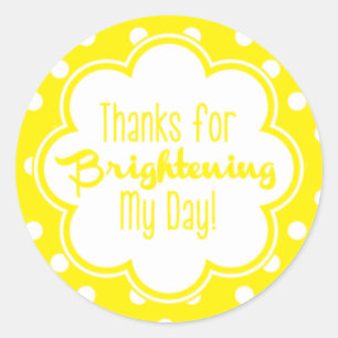 Adesivo Redondo Obrigados para Brighight my Day! Obrigado Sticker