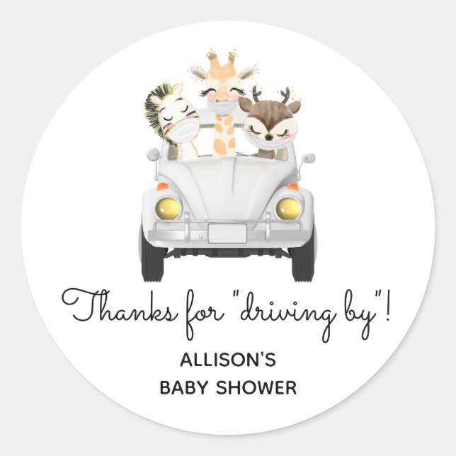 Adesivo Redondo Obrigados para conduzir animais em Máscaras Marca  (Frente)