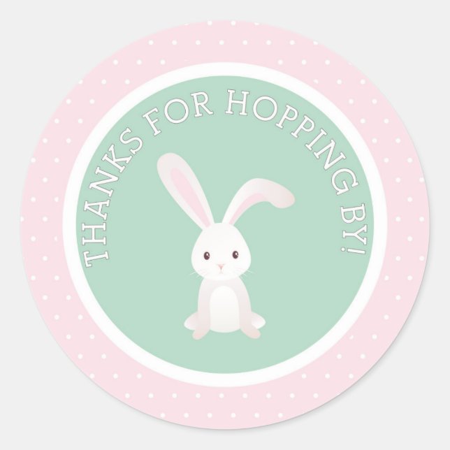 Adesivo Redondo Obrigados para o Hopping! Bunny Obrigado Sticker (Frente)