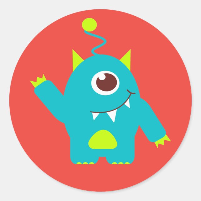 Adesivo Redondo Obrigados para os próximos filhos alienígena vinhe (Frente)