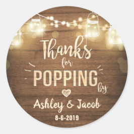 Adesivo Redondo Obrigados Para Pop Por Luzes De Madeira Russas Fav