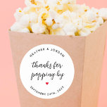 Adesivo Redondo Obrigados para Popping por Favores de Popcorn Mode<br><div class="desc">Obrigados para Popping por Casamento Favor Stickers</div>
