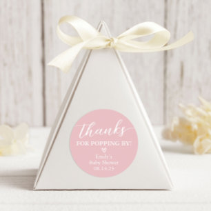 Adesivo Redondo Obrigados para Popping por pipoca Chá de fraldas