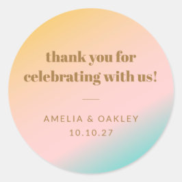 Adesivo Redondo Obrigados Personalizados de Casamento Exclusivos c