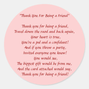 Adesivo Redondo Obrigados Por Ser Meu Amigo - Pinheiros