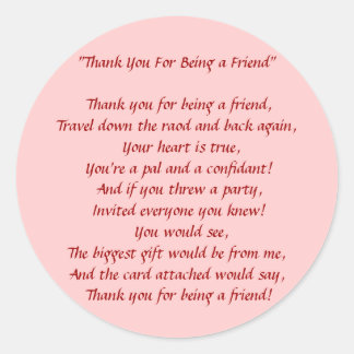 Adesivo Redondo Obrigados Por Ser Meu Amigo - Pinheiros