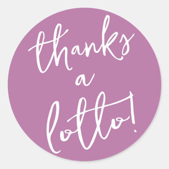 Adesivo Redondo Obrigados roxos: favorito da loteria Lotto Sticker (Frente)