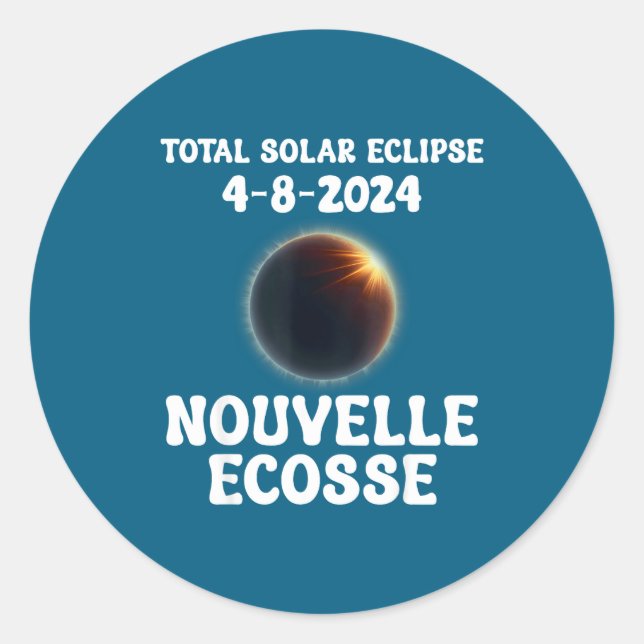 Adesivo Redondo Observação do Eclipse Solar Total Norte (Frente)
