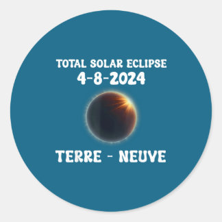 Adesivo Redondo Observação do Eclipse Solar Total Norte