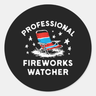 Adesivo Redondo Observador Profissional de Fogos de Artifício Engr