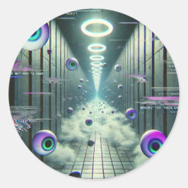 Adesivo Redondo 👁️ "Observador Sem Fim" Autocolantes 👁️