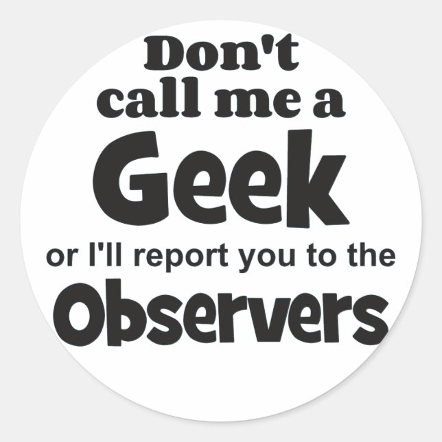 Adesivo Redondo Observadores de geek bf (Frente)