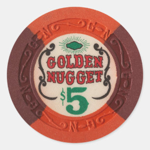 Adesivo Redondo Obsoleto do Jogo Chip Casino em Las Vegas
