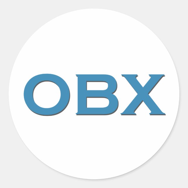 Adesivo Redondo OBX (Outer Banks na Carolina do Norte) (Frente)