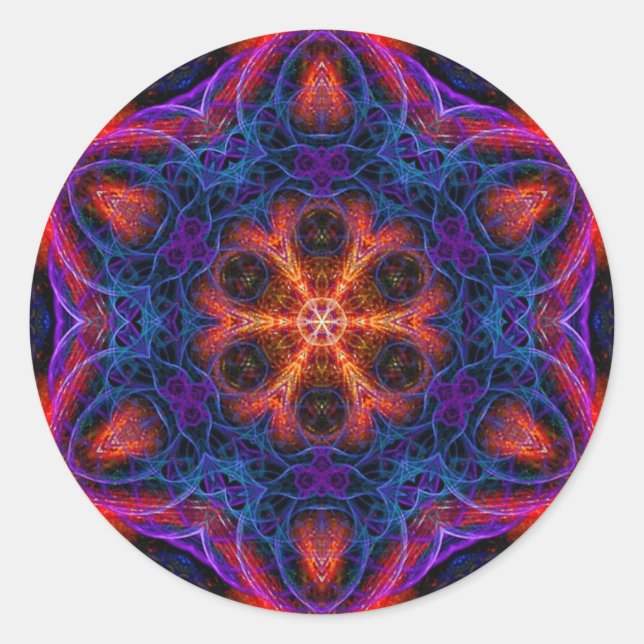 Adesivo Redondo Ocanayia Fractal Mandala Sticker (Frente)