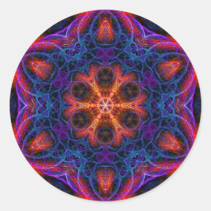 Adesivo Redondo Ocanayia Fractal Mandala Sticker