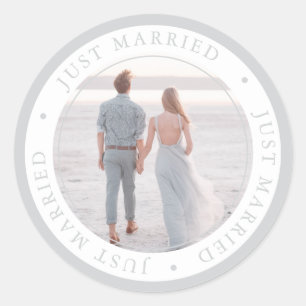 Adesivo Redondo Ocasião de casamento com foto personalizada simple