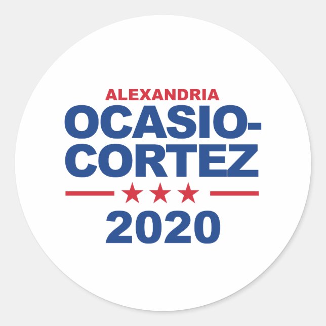 Adesivo Redondo Ocasio-Cortez 2020 (Frente)