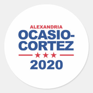Adesivo Redondo Ocasio-Cortez 2020