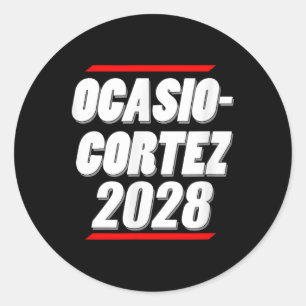 Adesivo Redondo Ocasio-cortez 2028 - Aoc For Presidente!