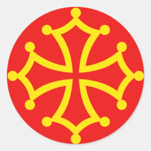 Adesivo Redondo Occitania novo, bandeira de France