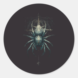 Adesivo Redondo Occult Spider Mystic Geometry Dark Art