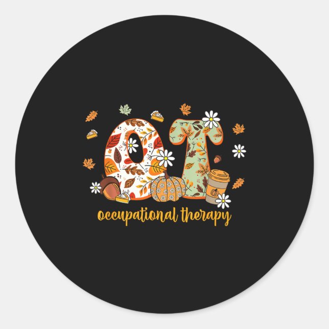 Adesivo Redondo Occupational Therapy Fall Ot Ota Autumn Thanksgivi (Frente)