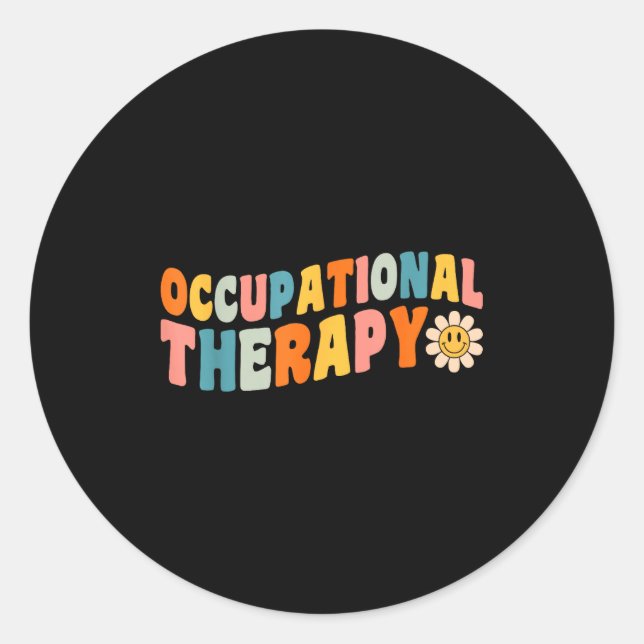Adesivo Redondo Occupational Therapy Groovy Occupational Therast O (Frente)