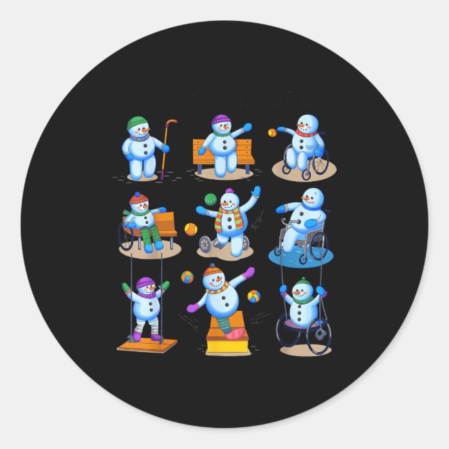 Adesivo Redondo Occupational Therapy Ot Christmas Funny Snowman Xm (Frente)