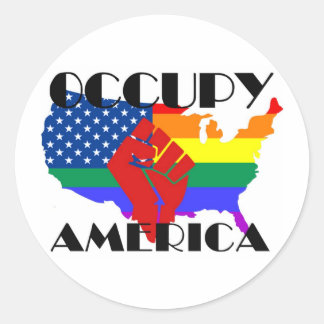 Adesivo Redondo Occupy America - LGBTQ
