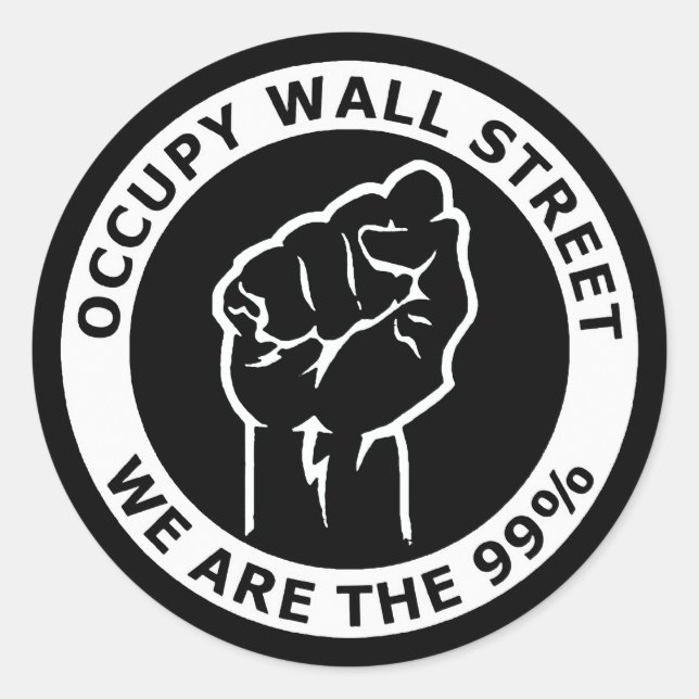 Adesivo Redondo Occupy Wall Street, Somos Os 99% (Frente)