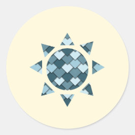 Adesivo Redondo Ocean Blue Square e Diamond Sun