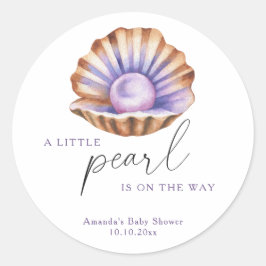 Adesivo Redondo Ocean Little Pearl Under The Sea Baby Shower