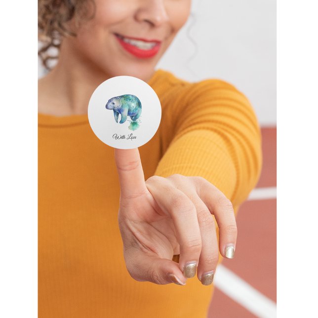 Adesivo Redondo Oceanic Whisper Manatee, custom (Criador carregado)