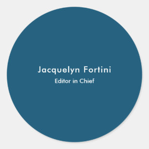 Adesivo Redondo Oceano Azul Plana Elegante Minimalista Moderno