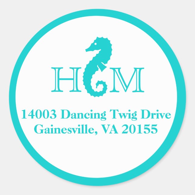 Adesivo Redondo Oceano Seacavalo Pequeno (Frente)